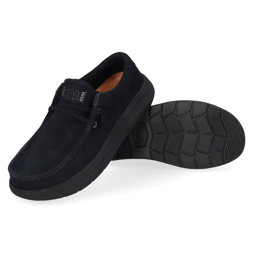 Wally Comf Suede Herren Halbschuhe Black