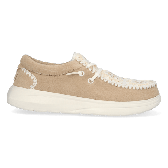 Wendy Comf Suede Crochet Damen Halbschuhe Irish Cream/Multi