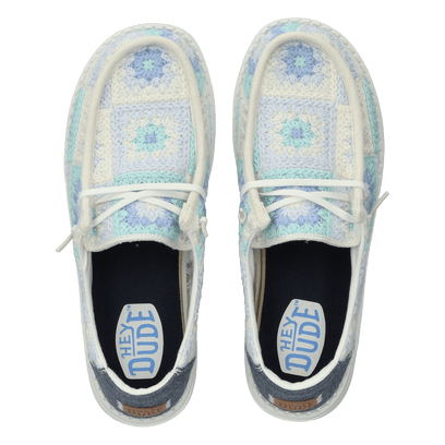 Wendy Cottage Crochet Damen Halbschuhe Bay Blue/Multi