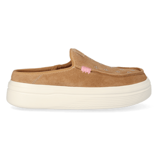 Austin Lift Suede Stud Damen Slip-ons Cognac