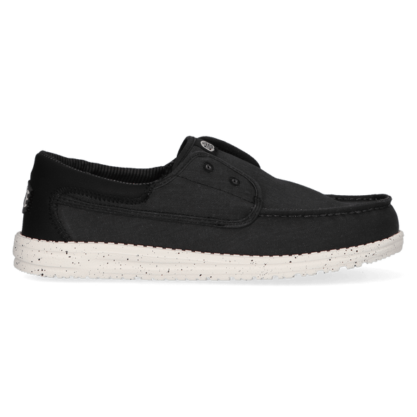 Wally Cru Stretch Canvas Herren Loafer Black/Black