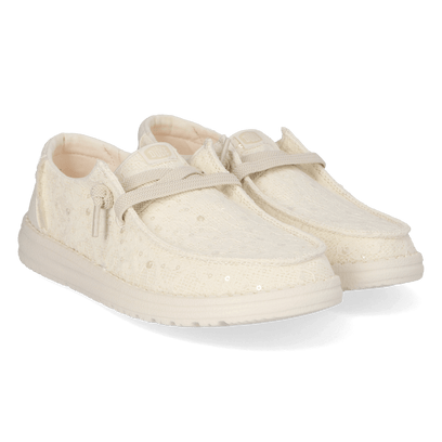 Wendy Sequin Lace Damens Halbschuhe Ivory