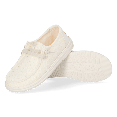Wendy Sequin Lace Damens Halbschuhe Ivory