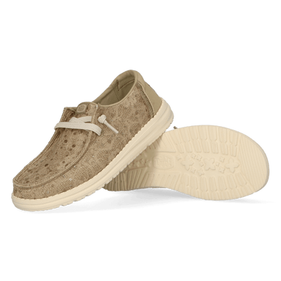 Wendy Sequin Lace Damens Halbschuhe Olive Grey