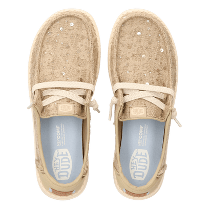 Wendy Sequin Lace Damens Halbschuhe Olive Grey