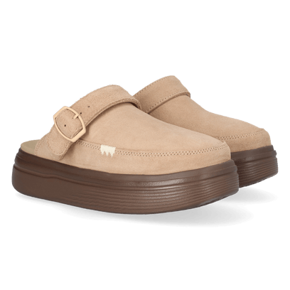 Austin Lift Damen Wildleder-Clogs Sesame/Multi