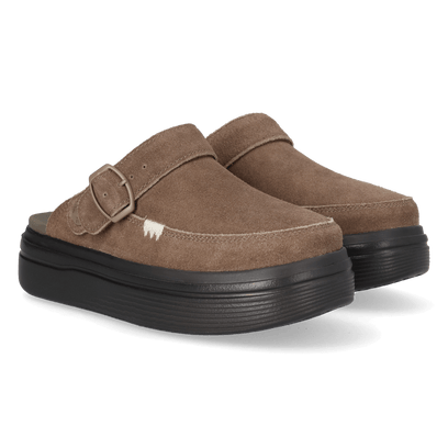 Austin Lift Damen Wildleder-Clogs Chocolate Chip/Multi