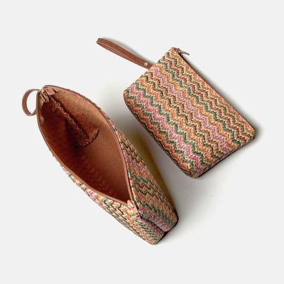 Elba Raffia-Tasche Medium Multi