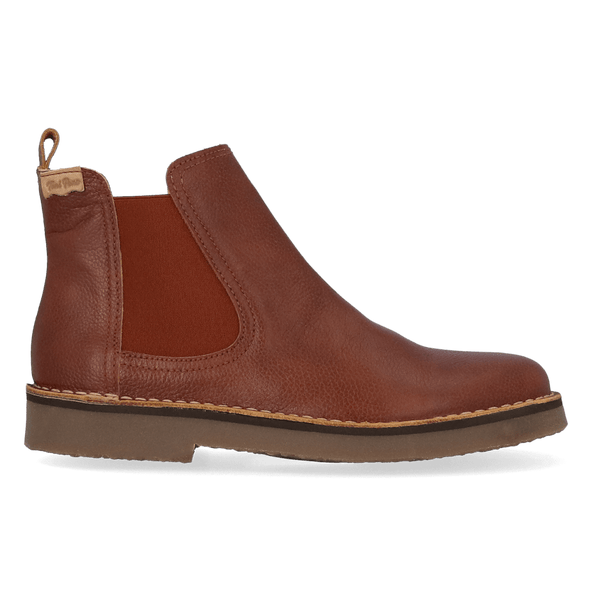 Isa-SY Damen Leder Chelsea Boots Camel