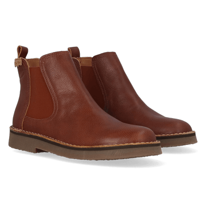 Isa-SY Damen Leder Chelsea Boots Camel