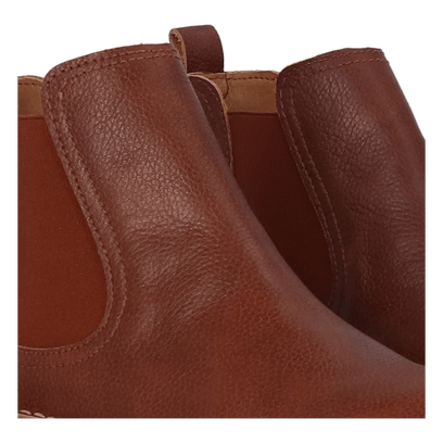 Isa-SY Damen Leder Chelsea Boots Camel