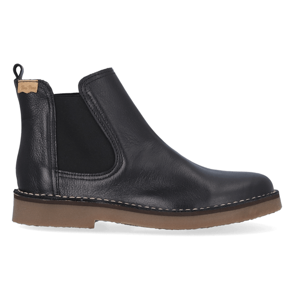 Isa-PO Damen Leder Chelsea Boots Negre