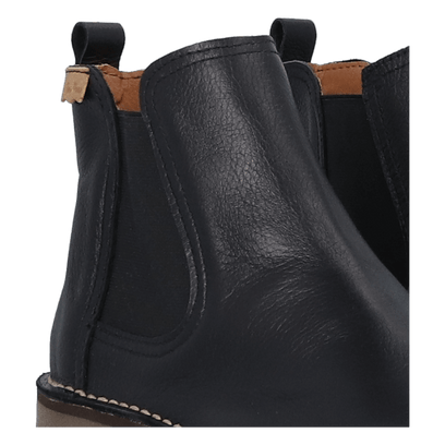 Isa-PO Damen Leder Chelsea Boots Negre