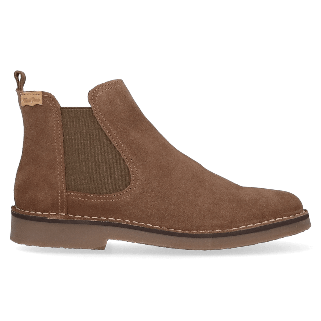 Isa-SY Damen Wildleder Chelsea Boots Taupe