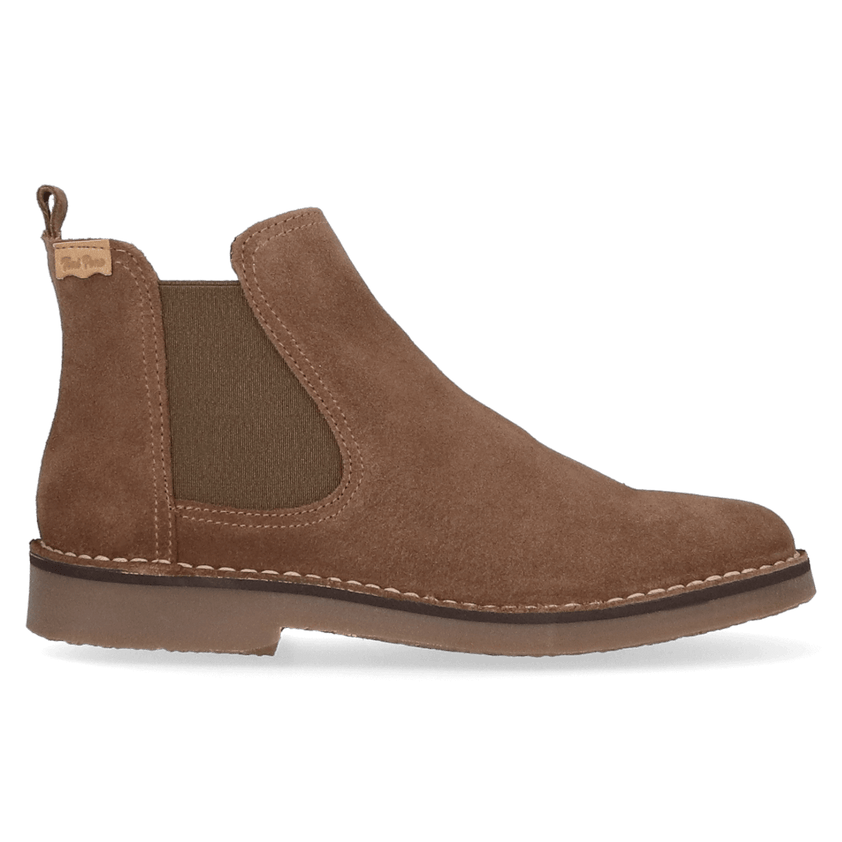 Isa-SY Damen Wildleder Chelsea Boots Taupe