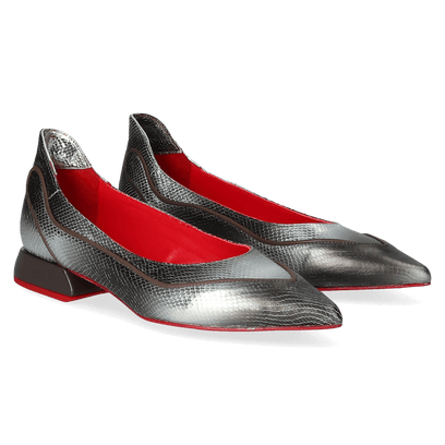 Basil Damen Flats Mini Viper Silver/Black