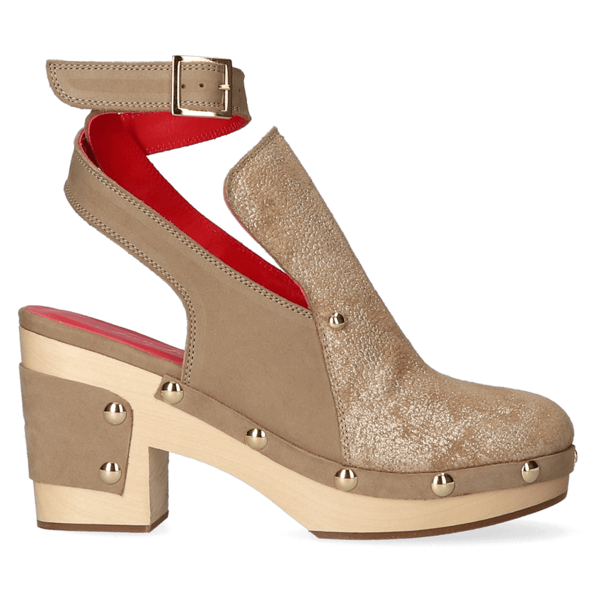 Woodchopper Damen Clogs Metallic Taupe