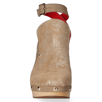 Woodchopper Damen Clogs Metallic Taupe