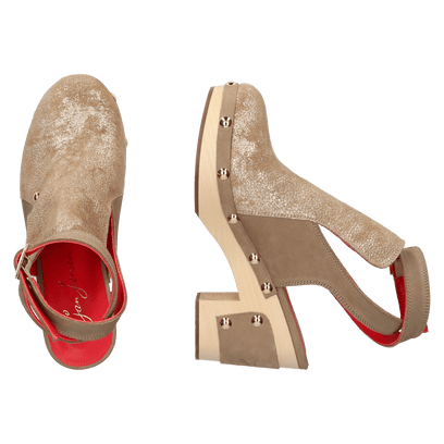 Woodchopper Damen Clogs Metallic Taupe