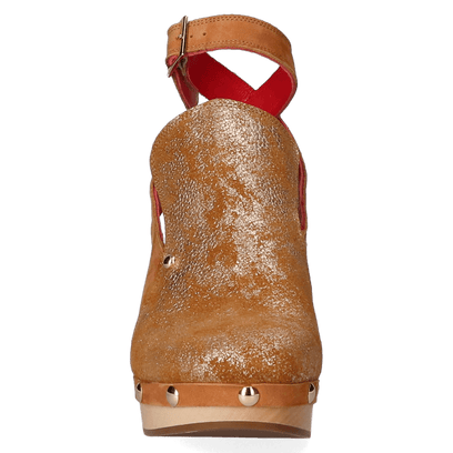 Woodchopper Damen Clogs Metallic Cognac