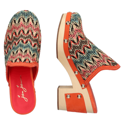 Woodlander Damen Clogs Marrakess Multi/Orange