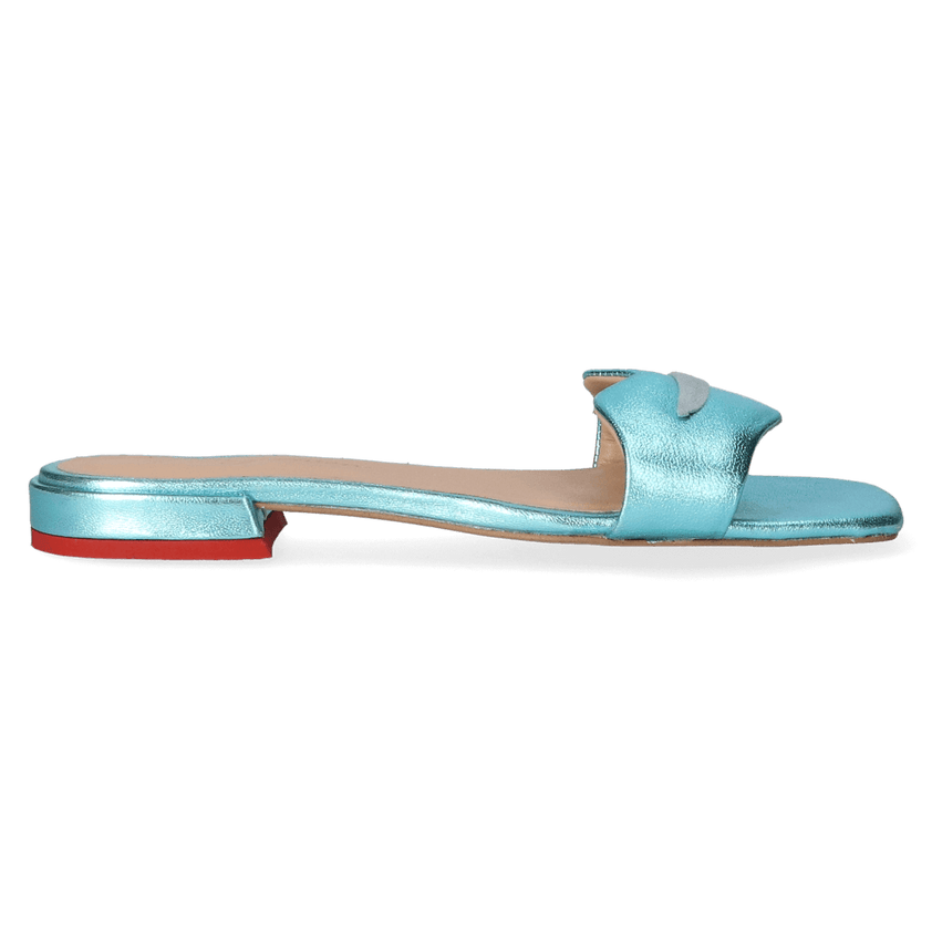 Cupido Damen Pantoletten Metallic Blue