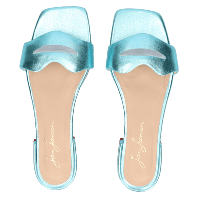 Cupido Damen Pantoletten Metallic Blue