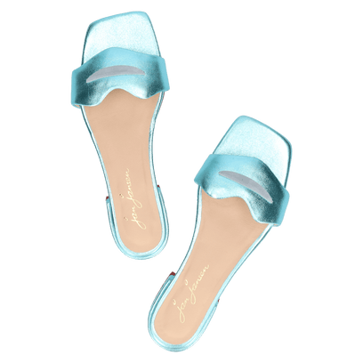 Cupido Damen Pantoletten Metallic Blue