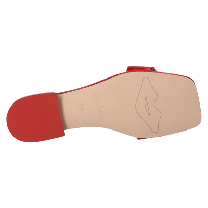Cupido Damen Pantoletten Metallic Red