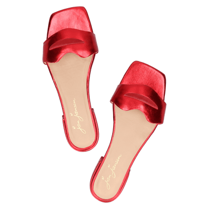 Cupido Damen Pantoletten Metallic Red