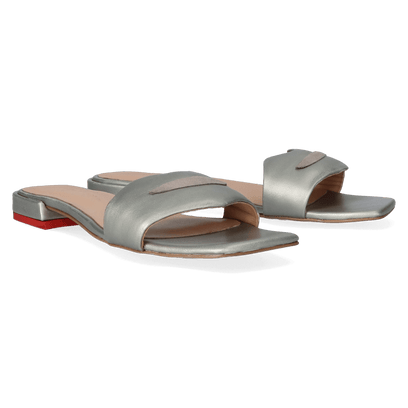Cupido Damen Pantoletten Metallic Platino