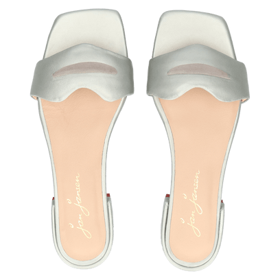 Cupido Damen Pantoletten Metallic Platino