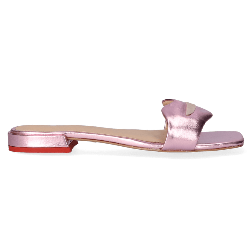Cupido Damen Pantoletten Metallic Rose