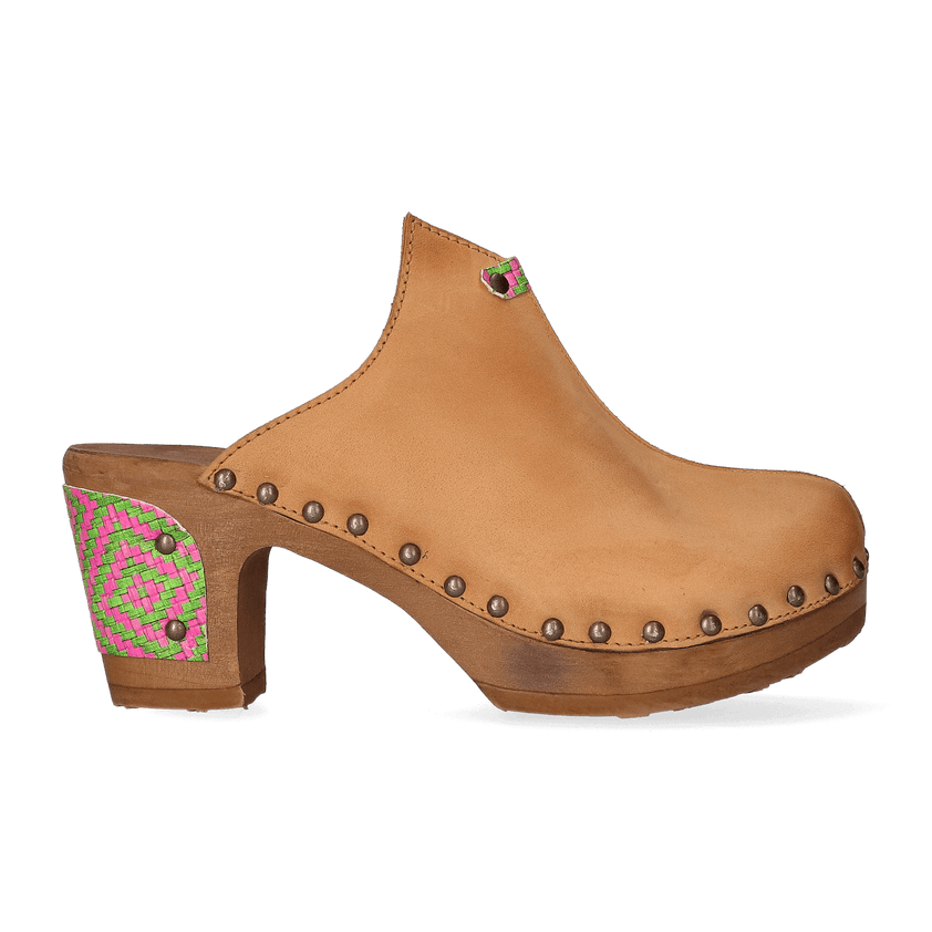 Woodpecker Damen Clogs Cuoio