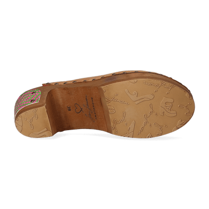 Woodpecker Damen Clogs Cuoio