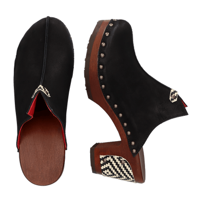 Woodpecker Damen Clogs Nero