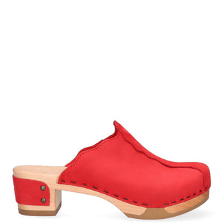 Wannabe Wood Damen Clogs Red