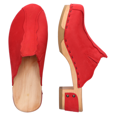 Wannabe Wood Damen Clogs Red
