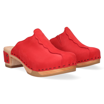 Wannabe Wood Damen Clogs Red