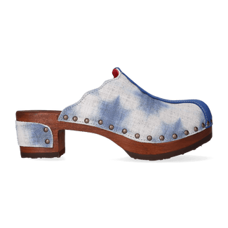 Wannabe Wood Damen Clogs Jeans Blue