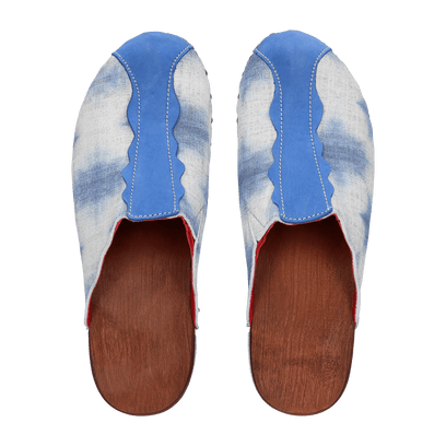 Wannabe Wood Damen Clogs Jeans Blue