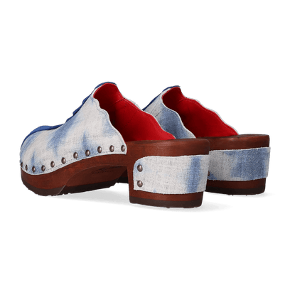 Wannabe Wood Damen Clogs Jeans Blue