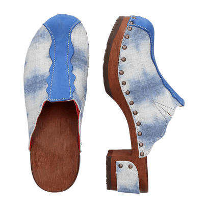 Wannabe Wood Damen Clogs Jeans Blue