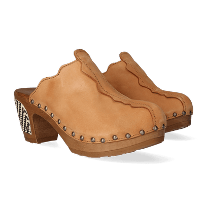 Knock On Wood Damen Clogs Cuoio