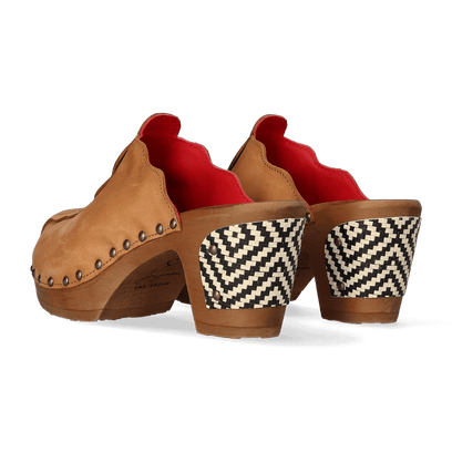 Knock On Wood Damen Clogs Cuoio