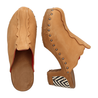 Knock On Wood Damen Clogs Cuoio