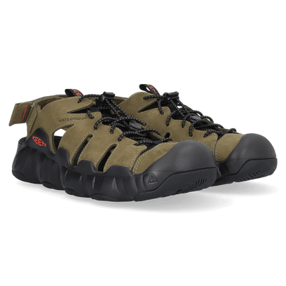 Hyperport Fisherman Herren Leder-Sandalen Dark Olive/Black