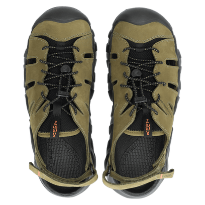 Hyperport Fisherman Herren Leder-Sandalen Dark Olive/Black