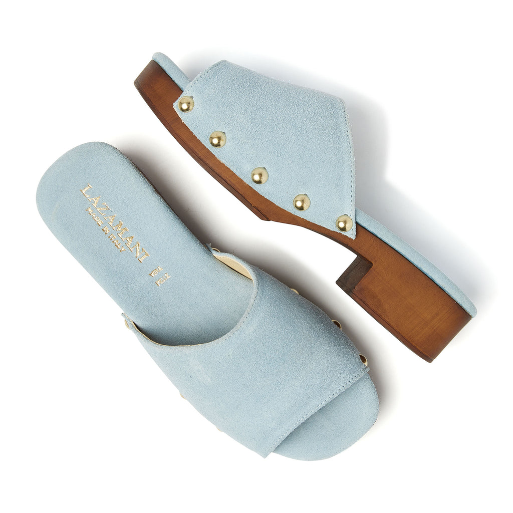 Bella Damen Clogs Wildleder Blue