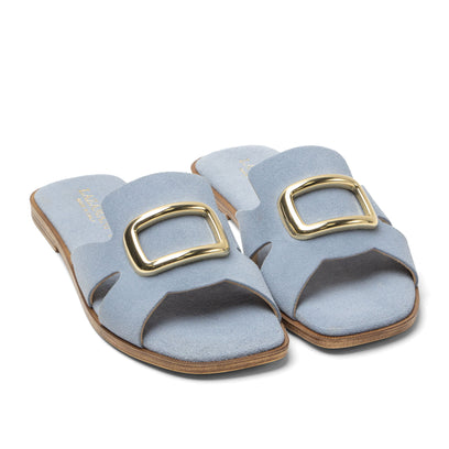 Vito Damen Wildleder-Pantoletten Blue